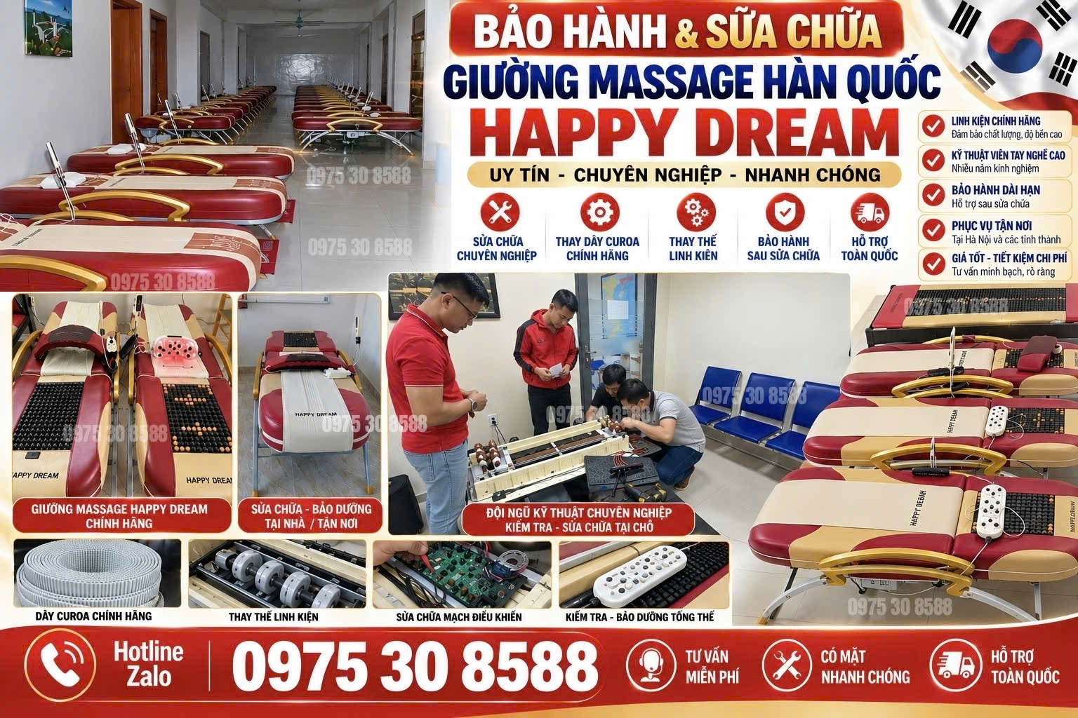 sửa giường massage