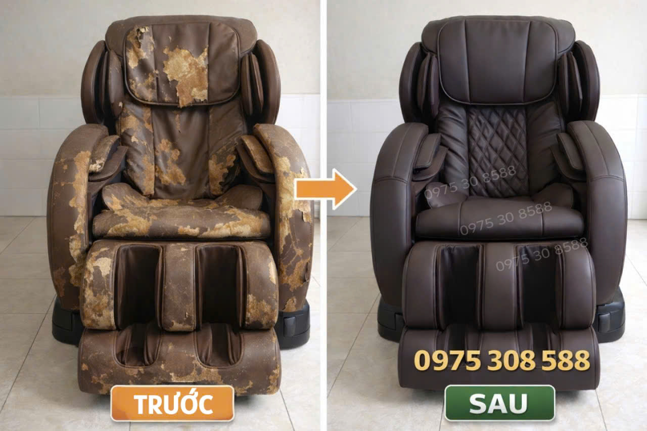 thay da ghế trước và sau khi bọc lại