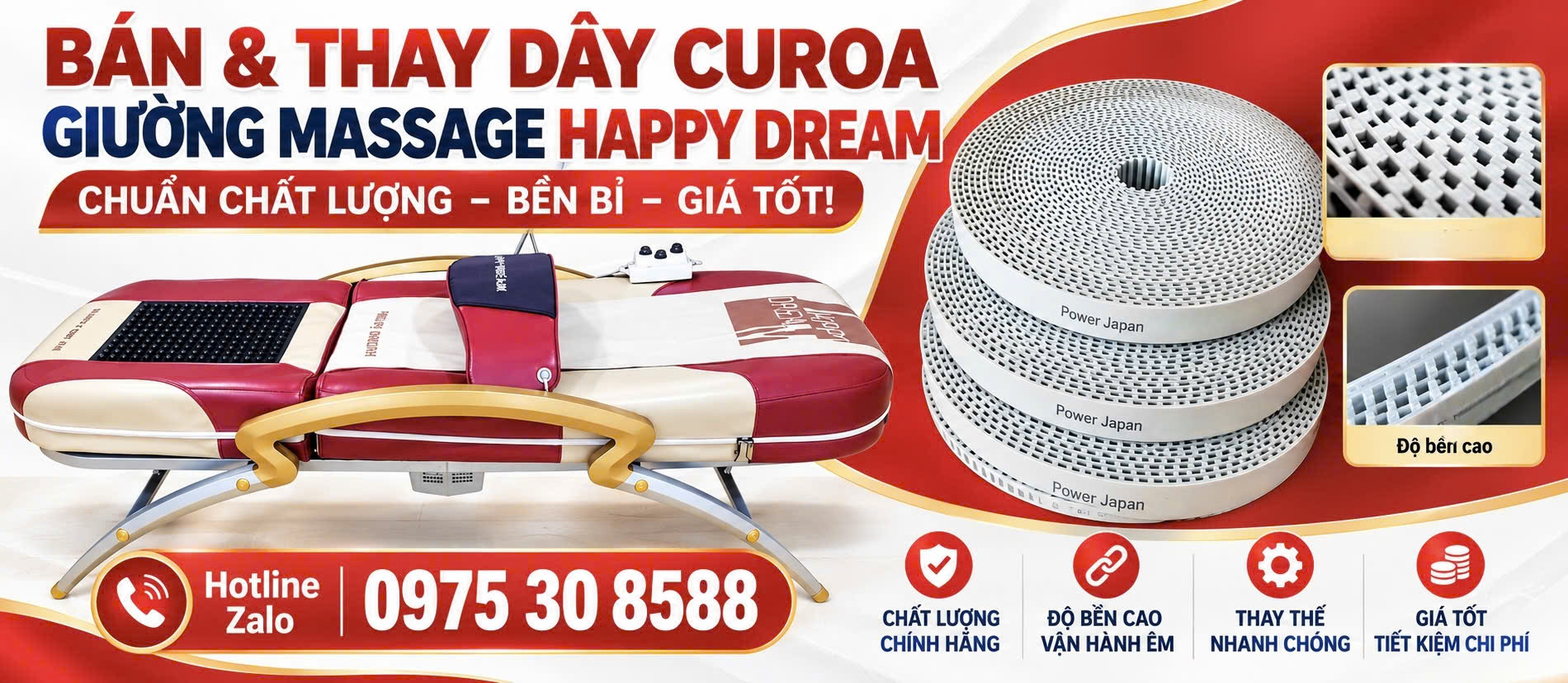 thay dây curoa giường massage